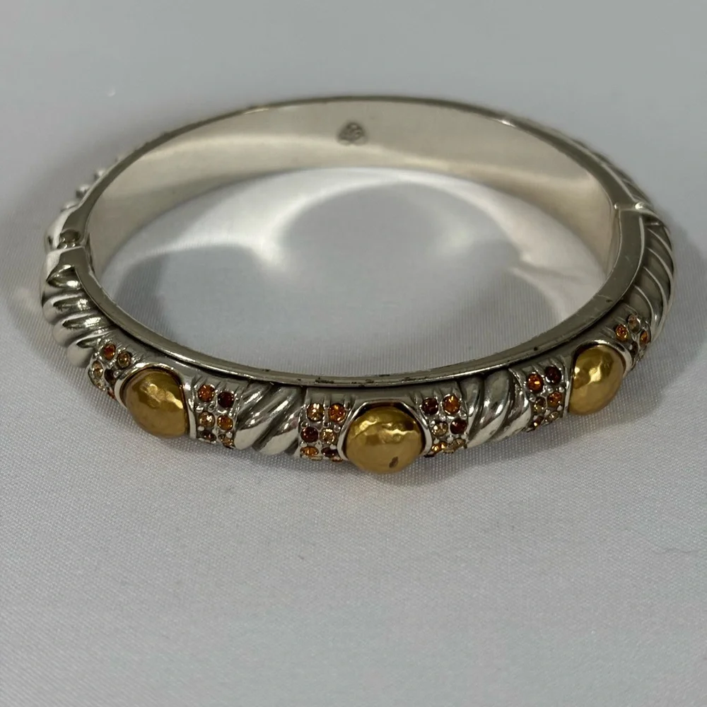 Brighton Vintage Gold plate |Silver Plate Gold Magic Bangle Bracelet - Picture 4 of 5